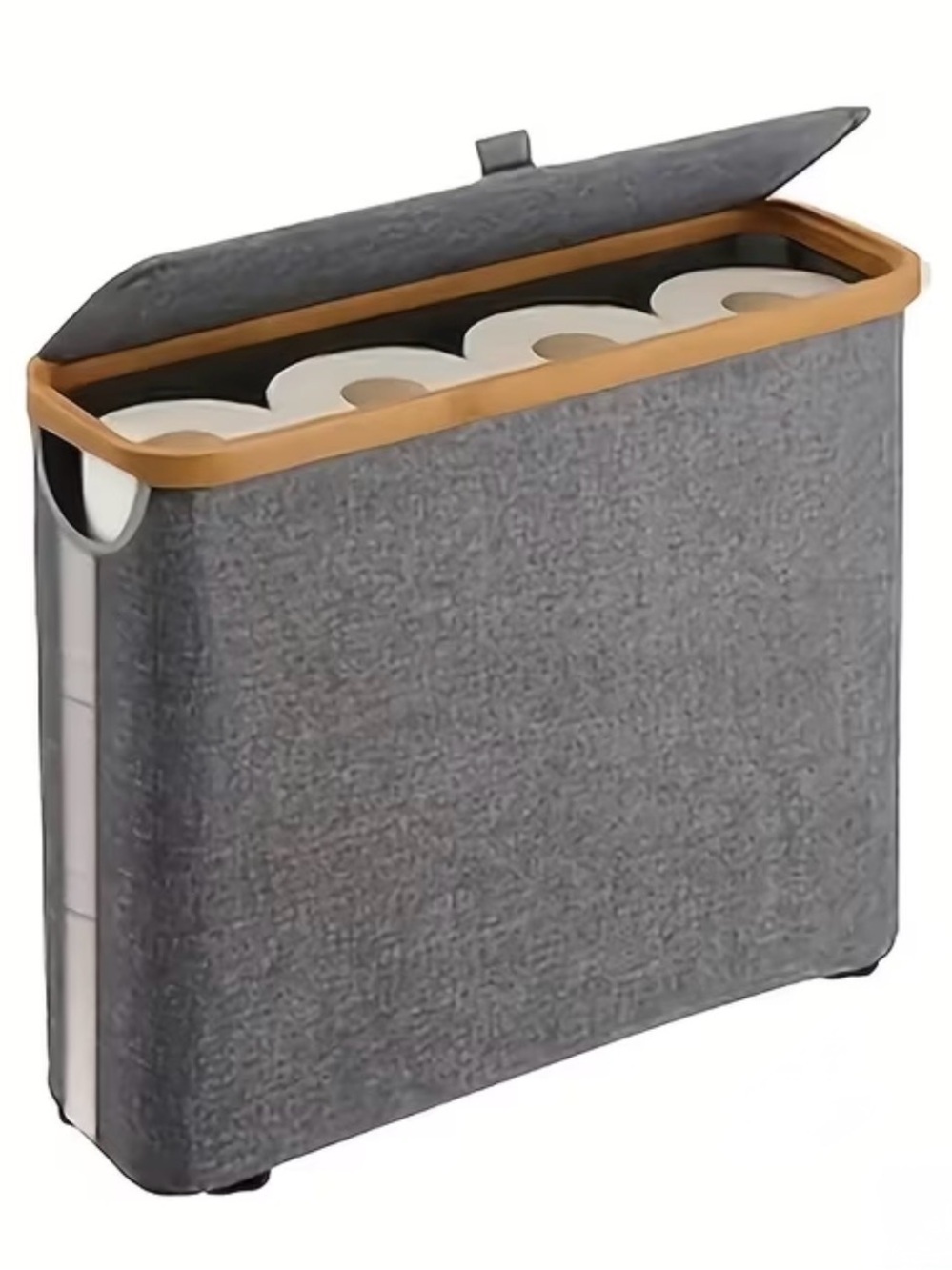 NWT-Bulado Multi-Functional 17.7” x 15.7” x 7” Gray Bamboo Frame Storage Basket